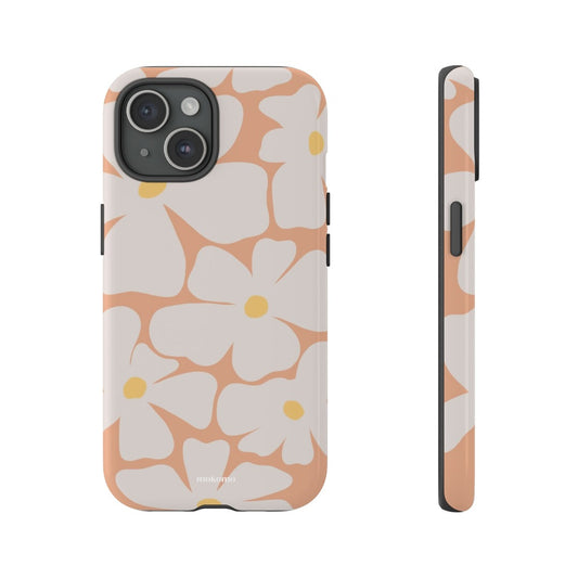 Pink and white flower phone case