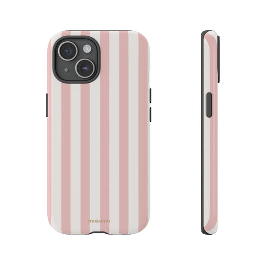 Pastel pink stripe phone case 