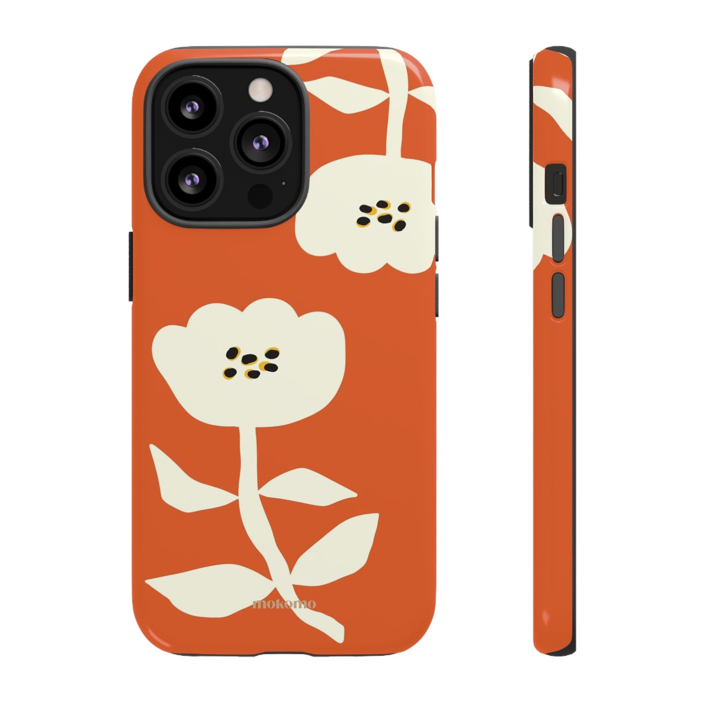 iPhone 15 case with a white flower design 