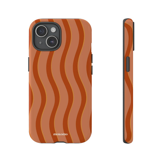 Brown Wavy retro designed iphone case pattern